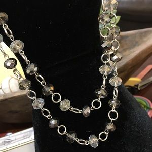 Beautiful Faux Crystal and Silver Necklace